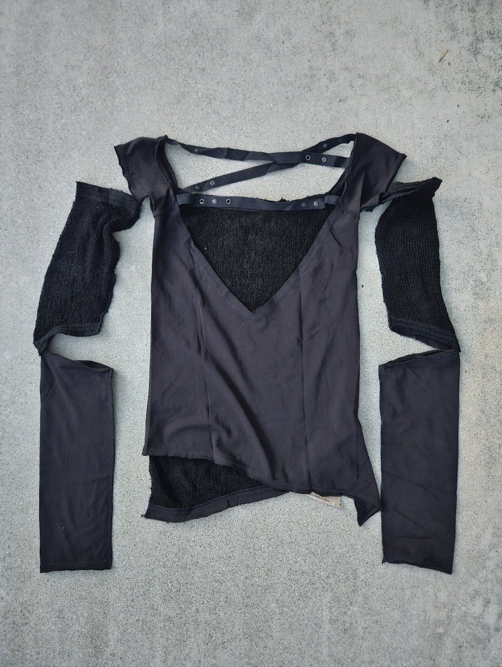 NWT Psylo Unique Gila Gothic Asymmetrical Cotton Soft Mesh Layered Top Sexy S/M - Picture 5 of 11